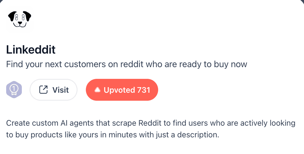 Product Hunt #1 Feature with 400+ upvotes