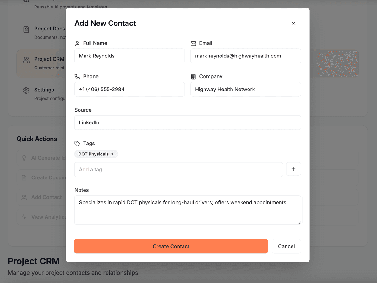 Add Contact Modal
